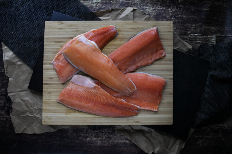 salmon trout char fillets