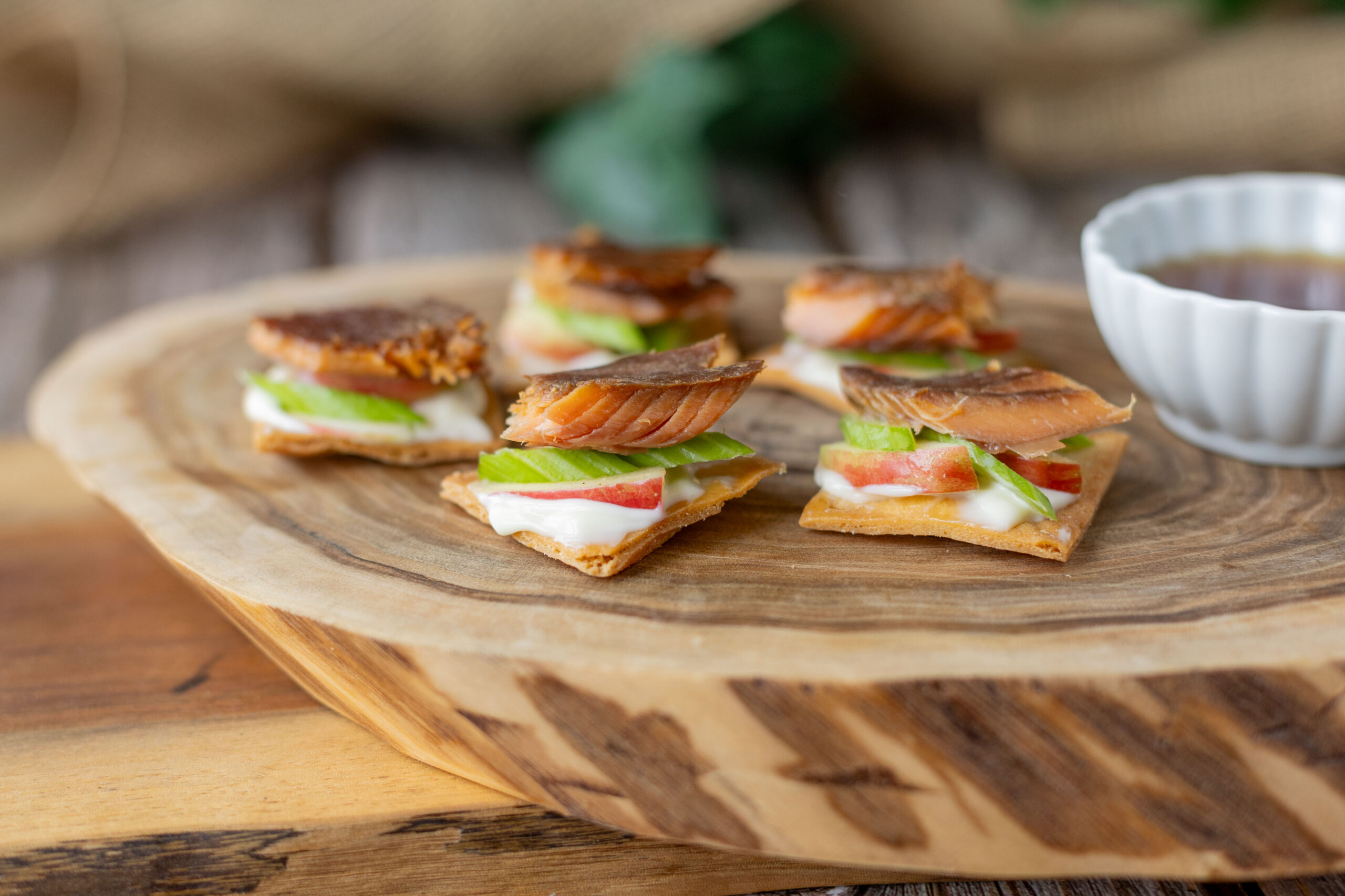 Sweet Hot Smoked Rainbow Trout Fillet on Crackers