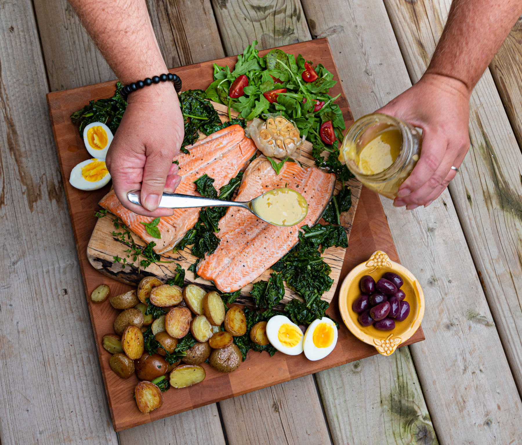 trout nicoise salad explaining nutrients in farmed fish