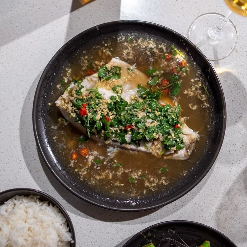 Thai Steamed Barramundi with Lime and Garlic