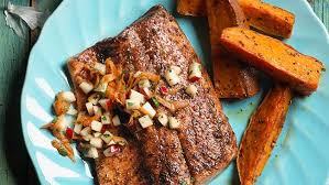 Jerk-Style Trout with Apple-Carrot Relish
