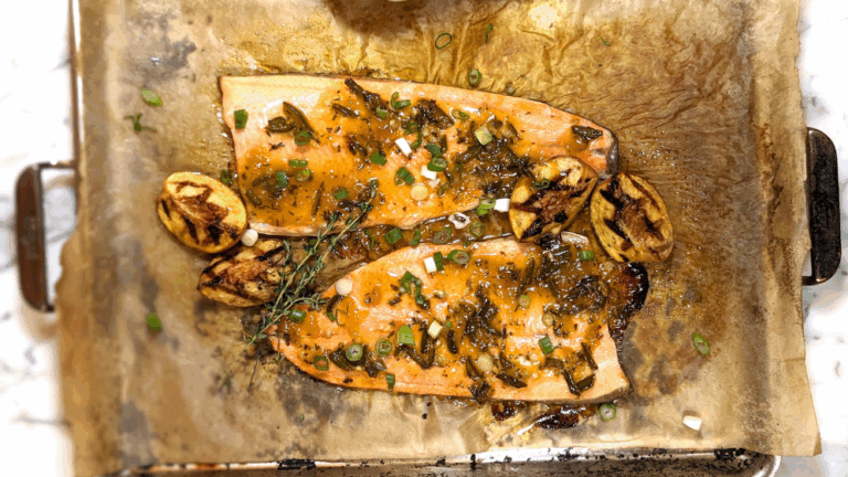 peach and trout