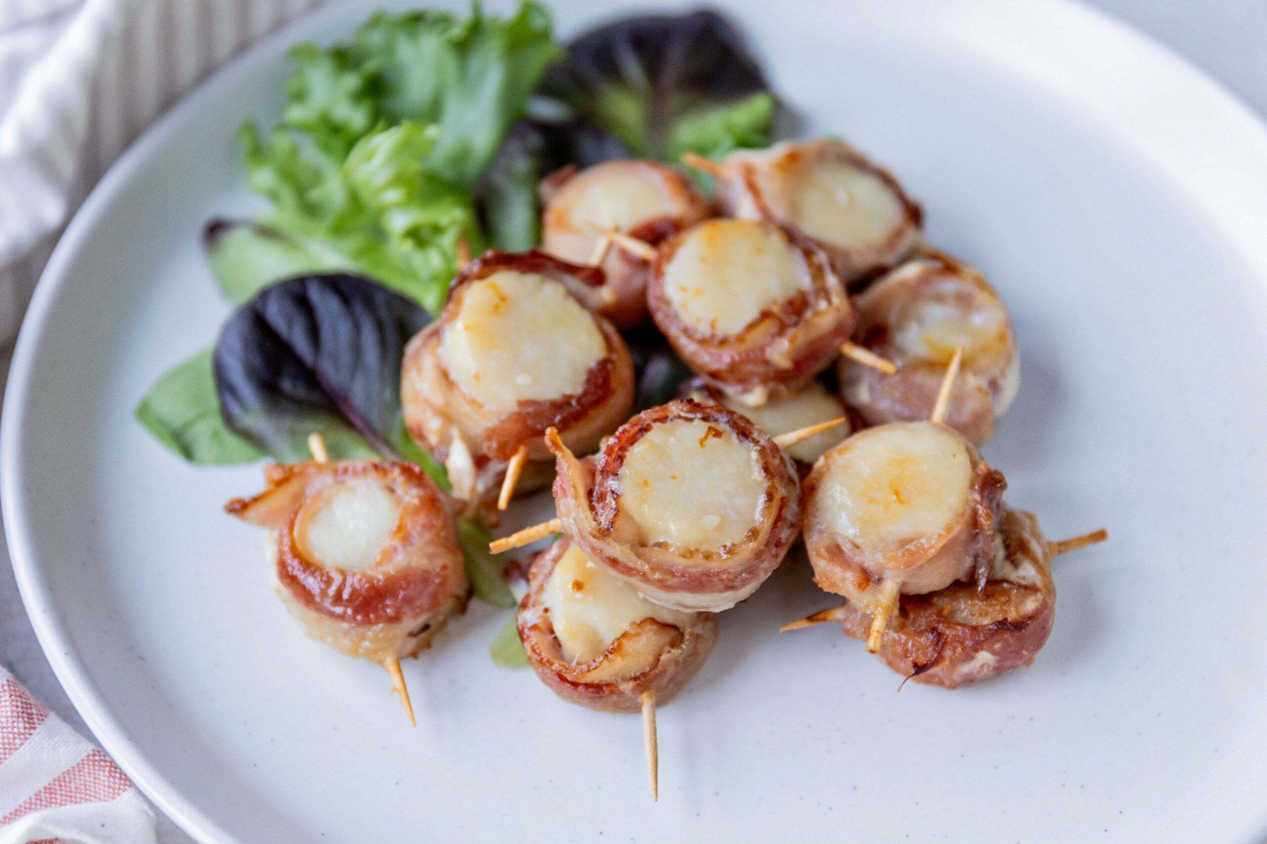 Bacon wrapped Canadian scallops