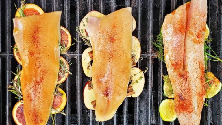 fish fillets on BBQ
