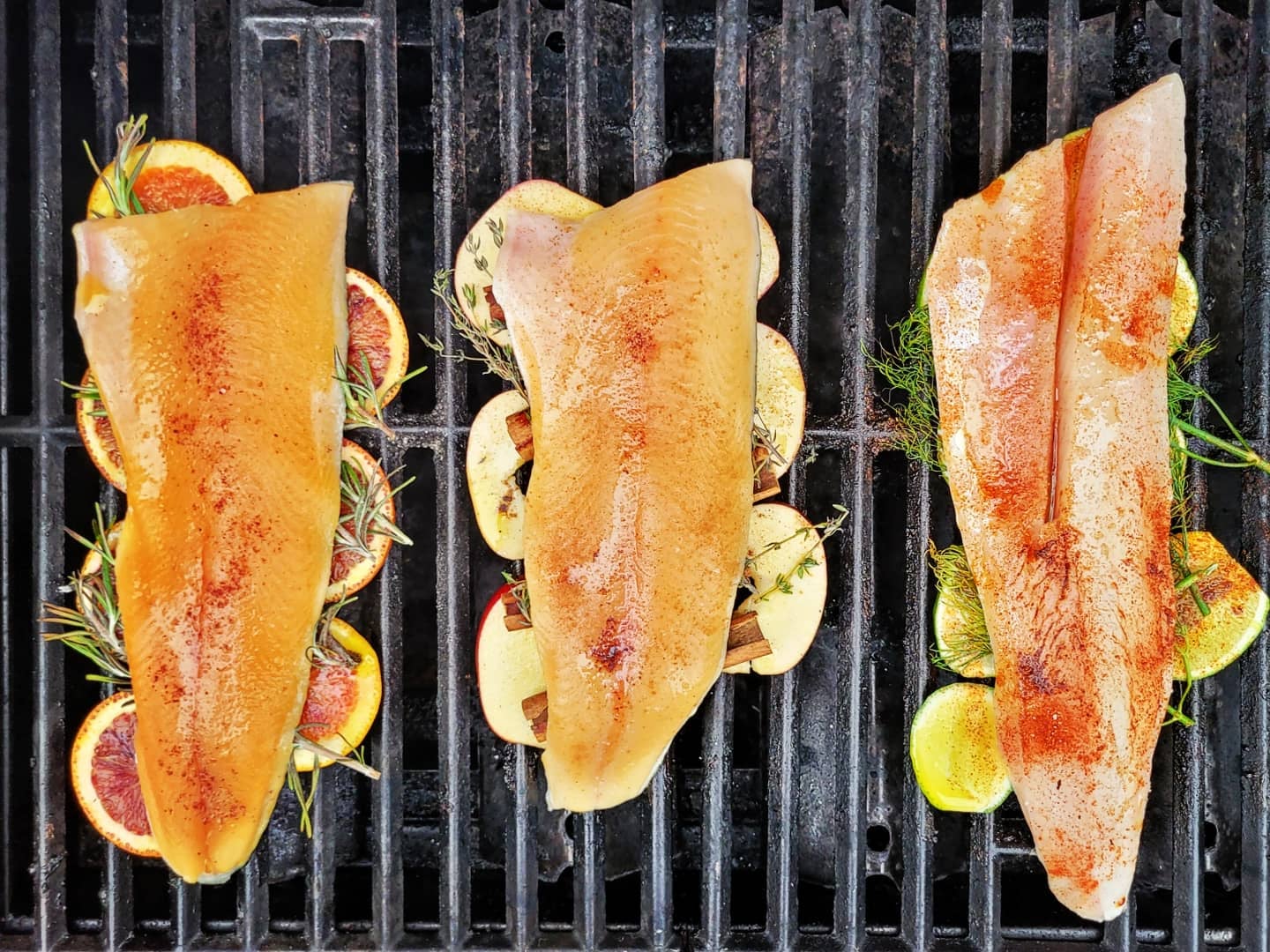 fish fillets on BBQ