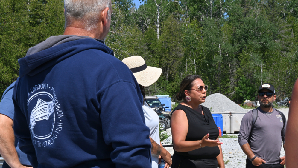 First Nations chief speaking about fish farming