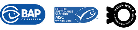 Marine Stewardship Council MSC Best Aquaculture Practices BAP Ocean Wise Logos